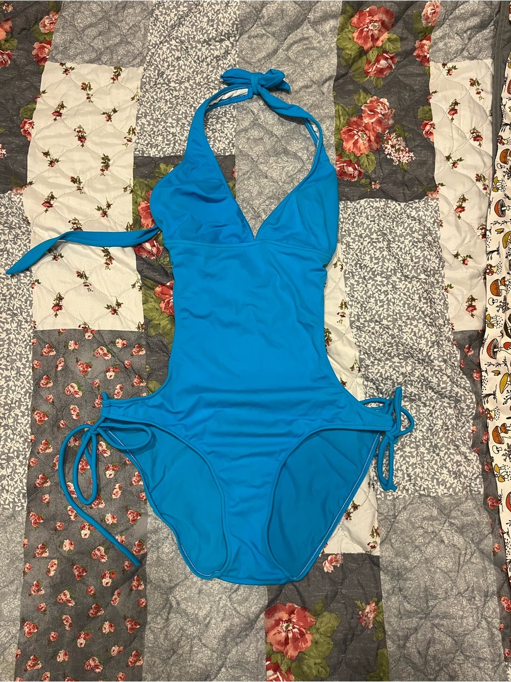 VENUS Turquoise Halter Tie-Side One-Piece Swimsuit